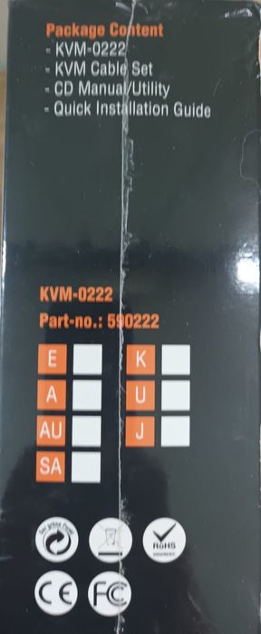 Novo - KVM Switch 2 portas USB  (selado)