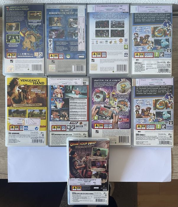 Lote 7 Jogos PSP Completo