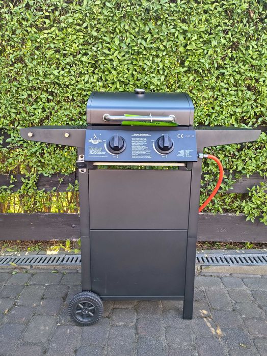 GRILL GAZOWY EL FUEGO SAN JOSE 2 palniki ze stali nierdzewnej RUSZT ŻELIWNY reduktor z wężem