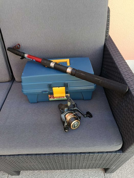 Kit Cana Pesca Peq. + Carreto + Caixa + Acessórios