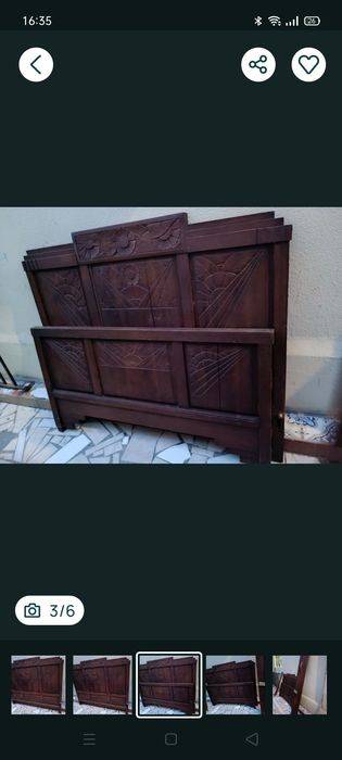 Cama de corpo e meio de madeira maciça como nova. Sem estrado