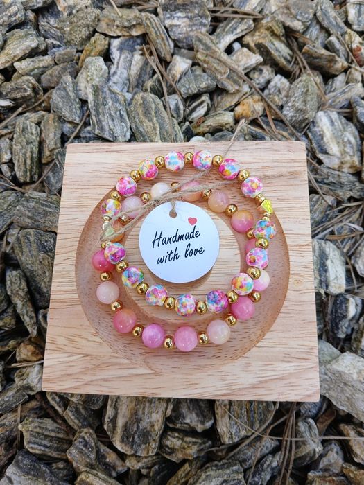 Bransoletki 2w1 z kamienia naturalnego Handmade