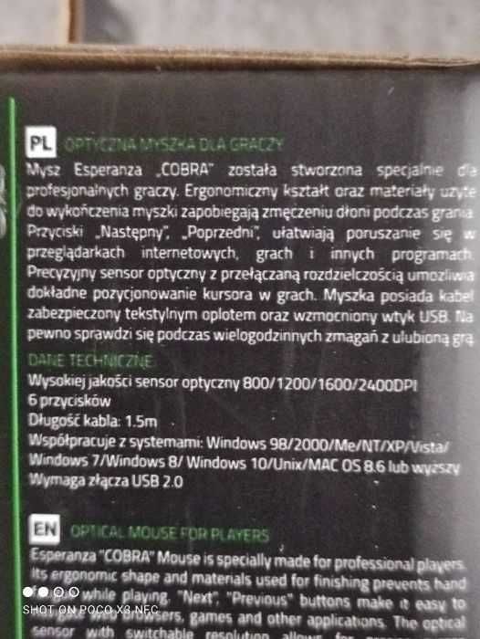 Myszka komputerowa COBRA Gamingowa