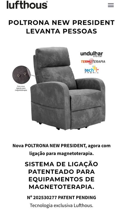 Poltrona/sofá New President Levanta pessoas