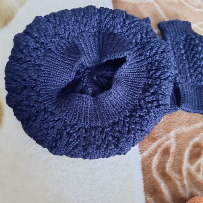 Шапка берет, митенки