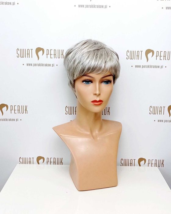 Siwa krótka peruka syntetyczna Chęciny