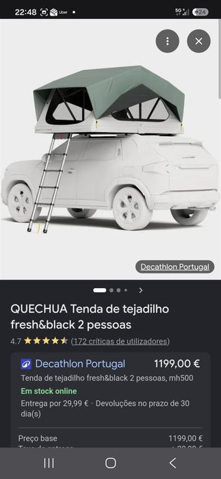 Tenda Tejadilho Quechua Com Avancado Fresh and Black 2 Pax