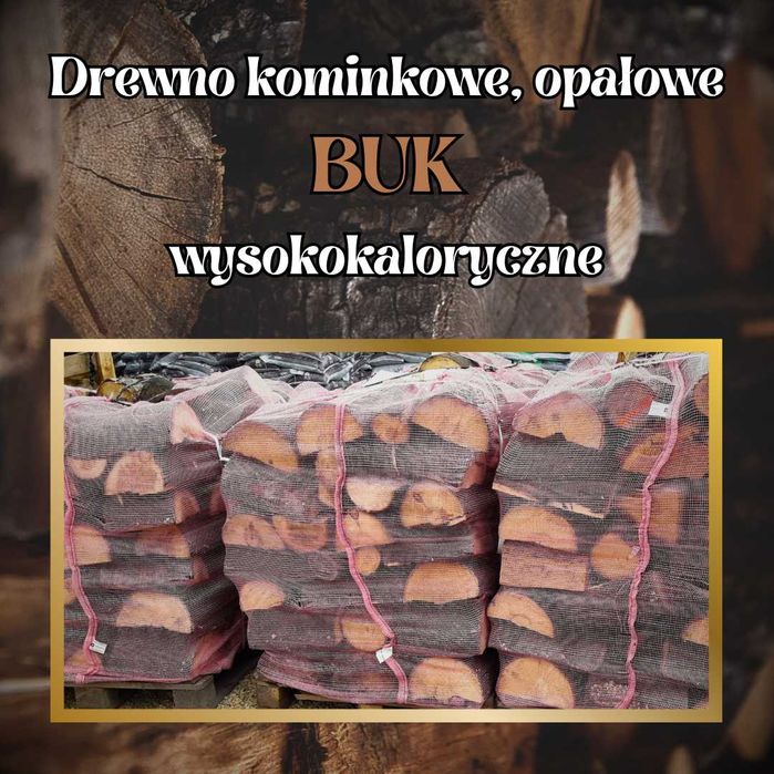 Drewno Kominkowe Opałowe BUK Wysokokaloryczne 1m3