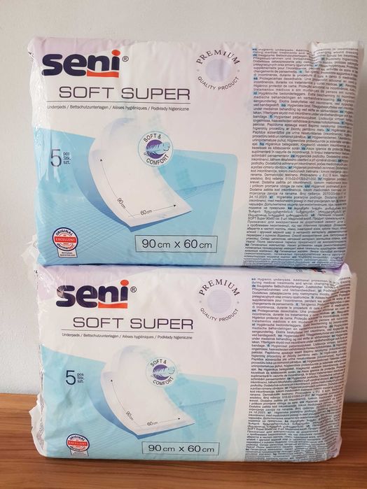 Podkłady higieniczne Seni Soft Super  90 x 60 cm     2 x 5 szt