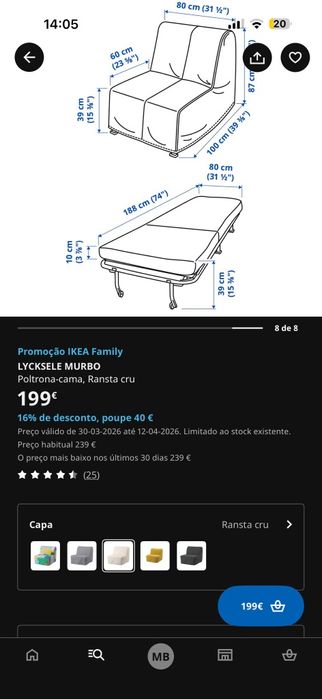 Sofá cama com pouco uso
