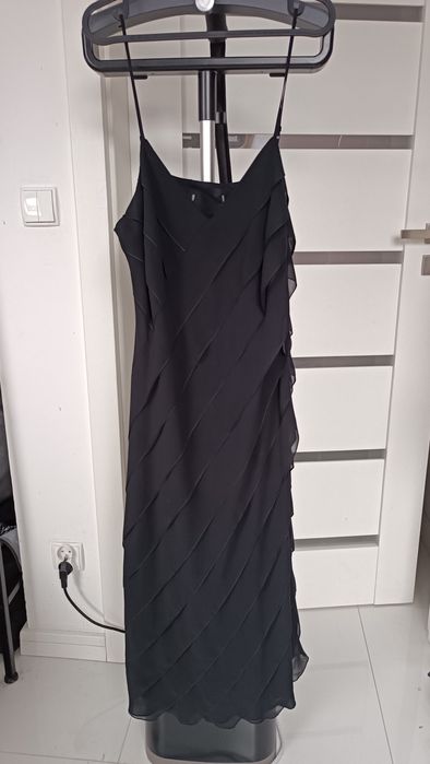 Długa czarna elegancka sukienka Zara M 38 10