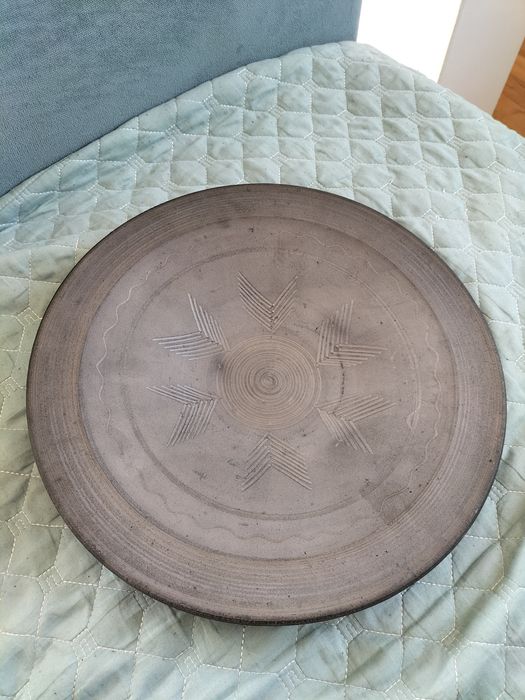 Ceramika ludowa PRL – talerz 30 cm Pawłów Spół. ‘Jedność’ z metką