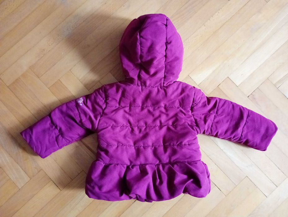 Kurtka zimowa pikowana ocieplana fioletowa dziewczęca C&A rozm. 74