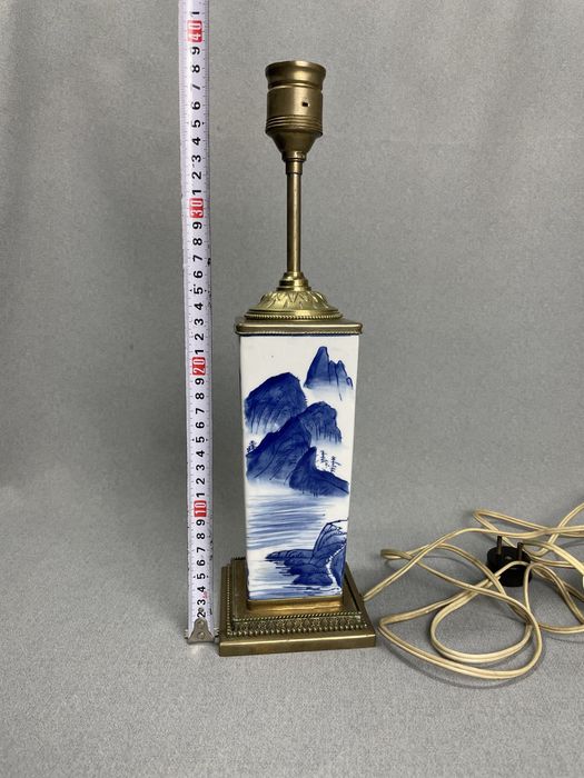 Настольная лампа фарфоровая, бронза