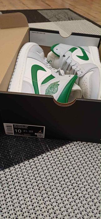Nike Air Jordan 1 Mid Summit White/Pine Green-Pure Platinum