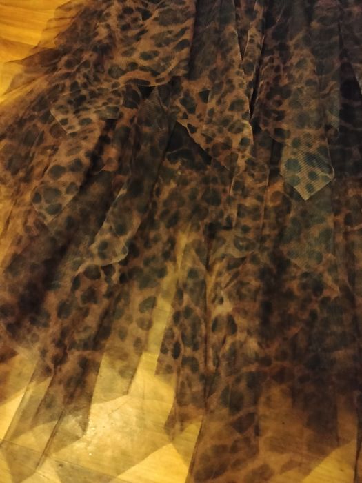 Spódnica tiulowa ciemna panterka