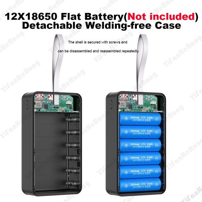18650*6-12 22W 35000 мАг Корпус Повербанк Ліхтар PowerBank Case 5-9-12V