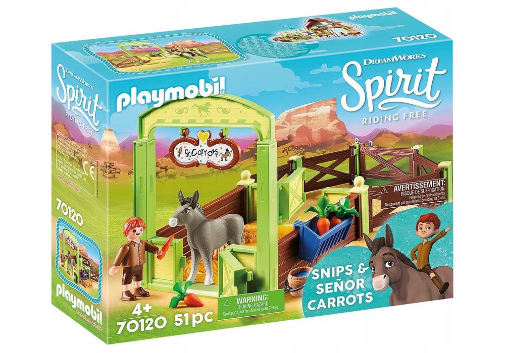 Playmobil DreamWorks Spirit 70120 Snips i Pan Marchewa Klocki *NOWE*