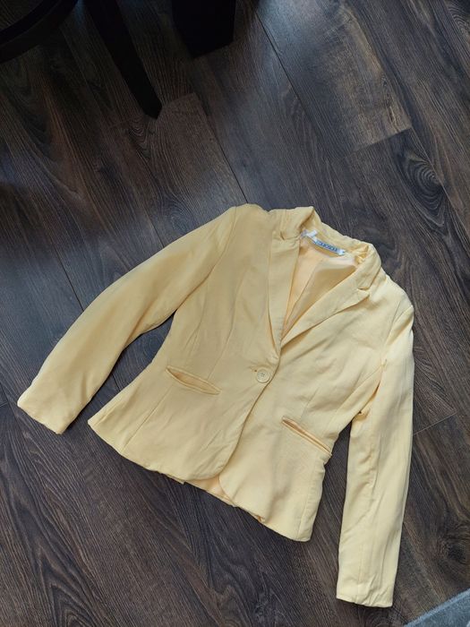 Marynarka damska letnia żółta wiskoza 36