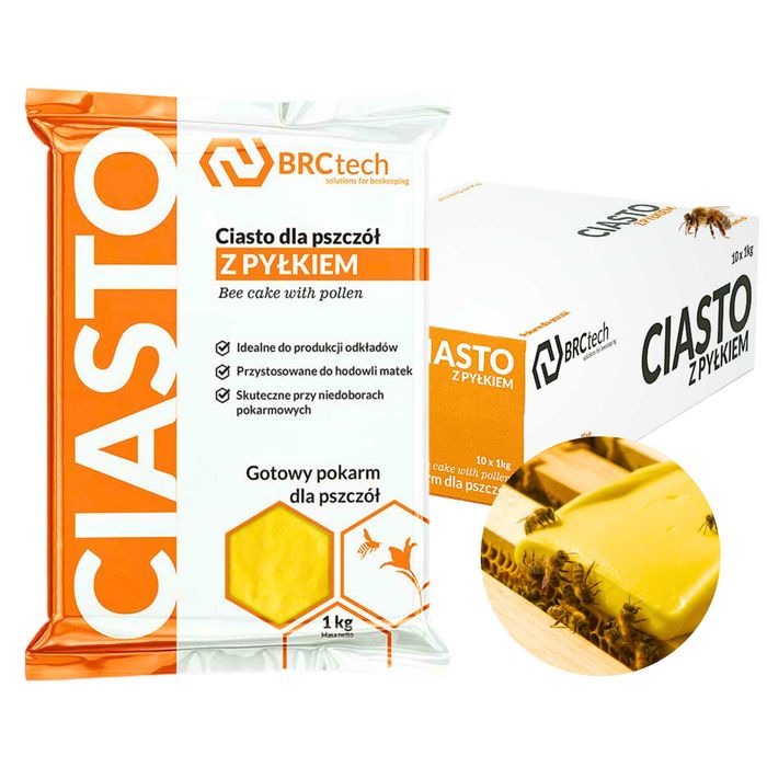 Pokarm Ciasto dla pszczół 10 x 1 kg z Pyłkiem białkiem i Witaminami