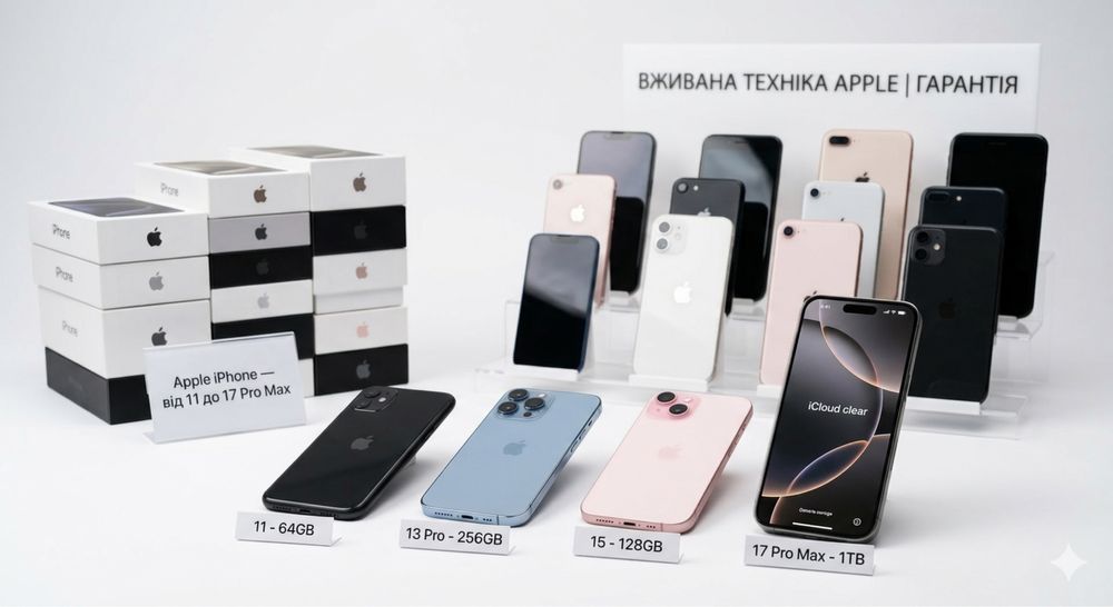 Apple iphone 11-17pro max  вживані та нові | гарантія | обмін