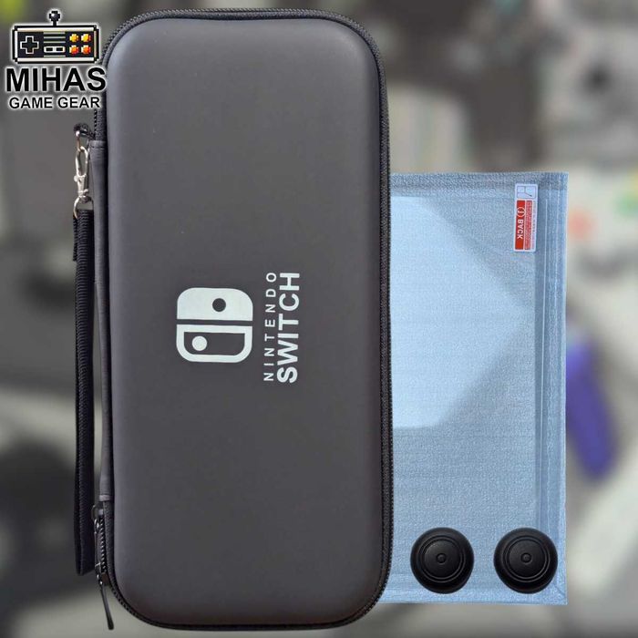 Nintendo Switch v1-v2, OLED– Набір 3в1 чохол, скло, накладки на стіки