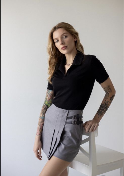 Нова спідниця-шорти 44 р., сіра, подовжена