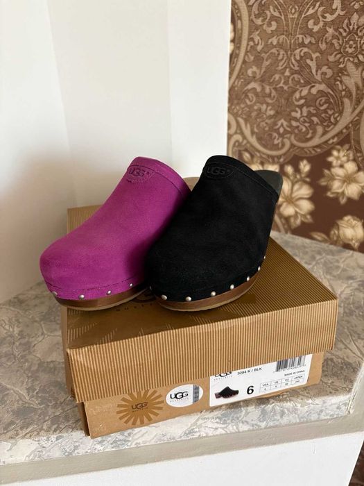 Шкіряні клоги бренд UGG Australia, сабо з дерев'яною підошвою НОВІ!!! ОРИГІНАЛ!