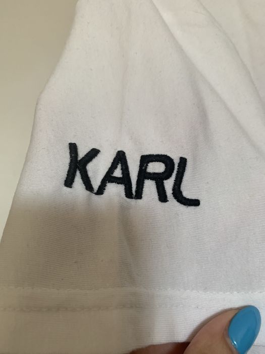 Koszulka biala karl lagerfeld ikonik t-shirt