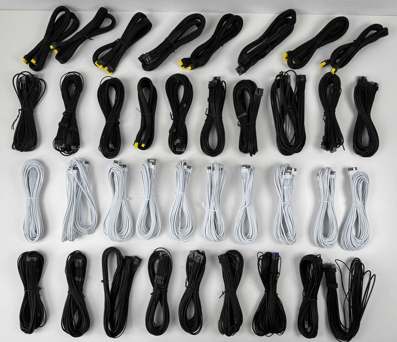 Kabel do zasilacza 12-pin → 12-pin PCIe / PSU – biały / czarny