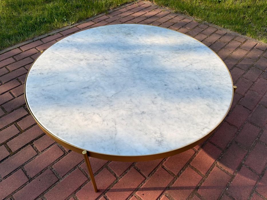 Luksusowy stolik marmurowy 100 cm | Design | Glamour | Złoto