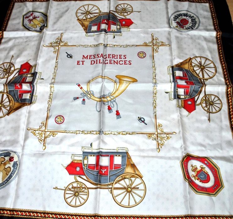 Шелковый платок CELINE 80-х годов, с узором "каретный узор", винтажный Celine.