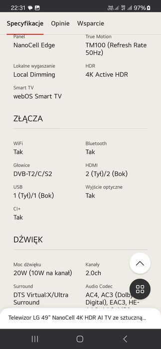 Tv LG NanoCell 49SM82