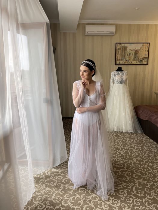 Весільний халат з фатину(євросітки)