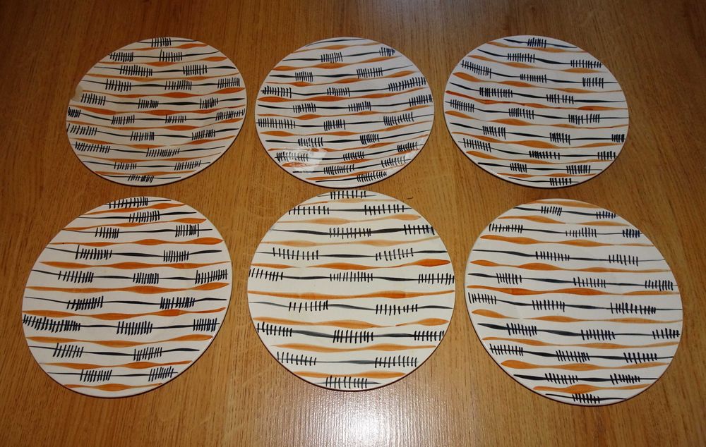 Włocławek, talerzyki deserowe pikasiaki, ceramika prl, vintage