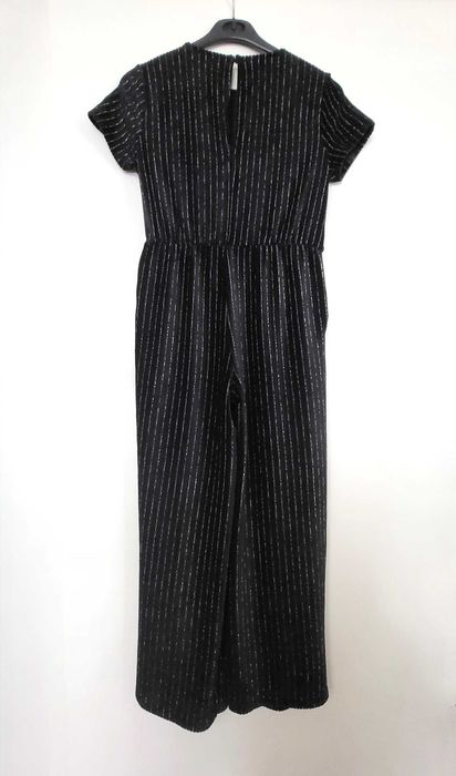 Zara kombinezon czarny błyszczące paski welwet/welur 13-14 lat/152-164