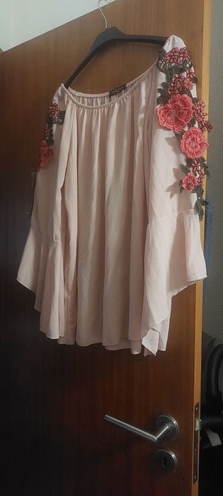 Blusa rosa com flores xl