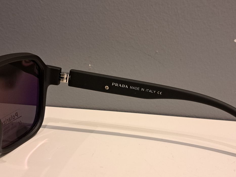 *PRADA męskie nowe okulary przeciwsłoneczne czarne polaryzacyjne