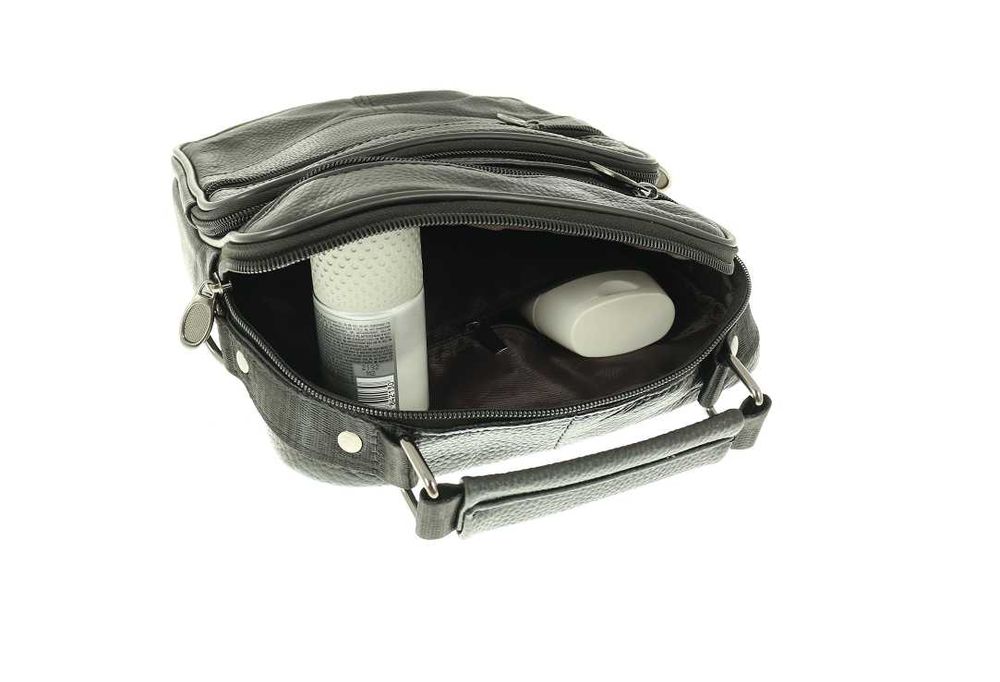 Torba męska skórzana listonoszka czarna skóra naturalna pojemna