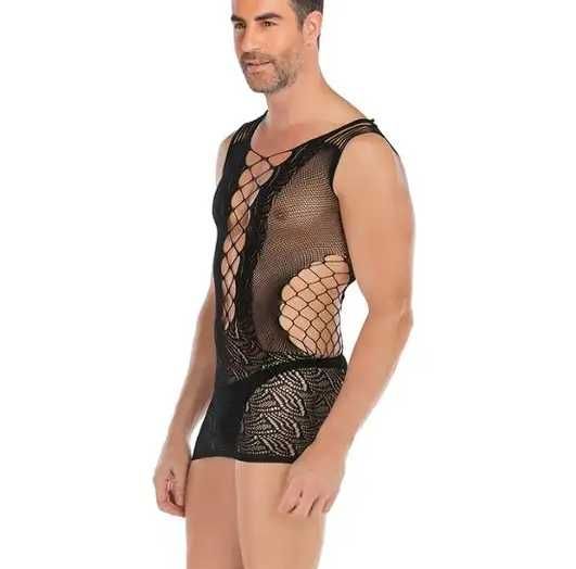 MĘSKA koszula nocna bielizna erotyczna komplet body