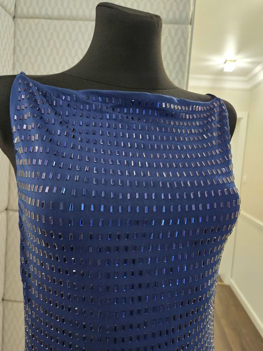 Sukienka maxi Asos M 38 zdobiona maxi odkryte plecy