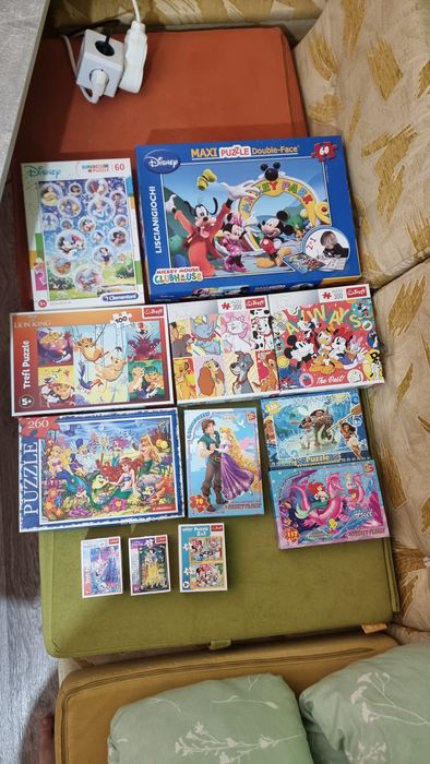 Пазлы Disnay 12шт Моана, Король Лев, Микки Маус, Русалка и т.д