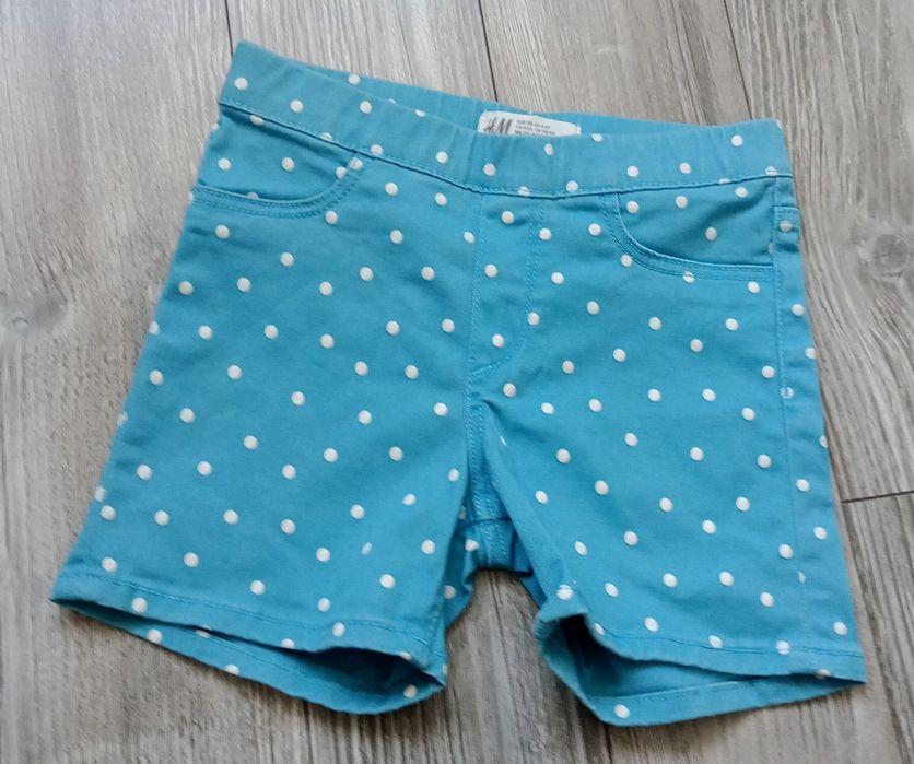 Spodenki dziewczęce bawełniane 110cm turkusowe H&M
