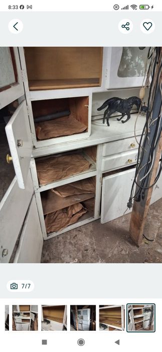 Kredens PRL  retro biały