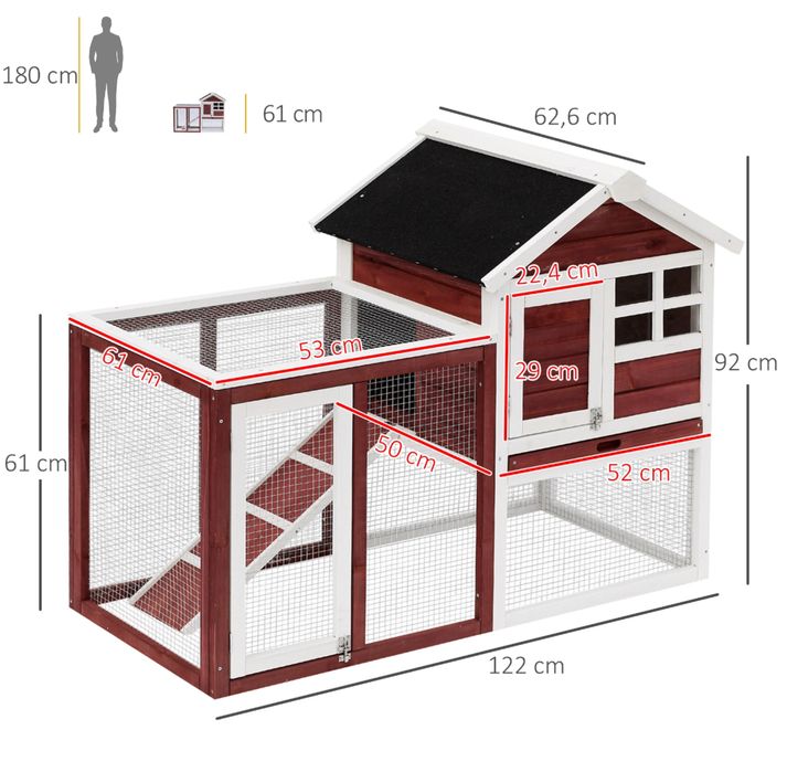 LOJA!! Coelheira casa para coelho em madeira coelho anão - PORTES GRATIS - NOVO !!