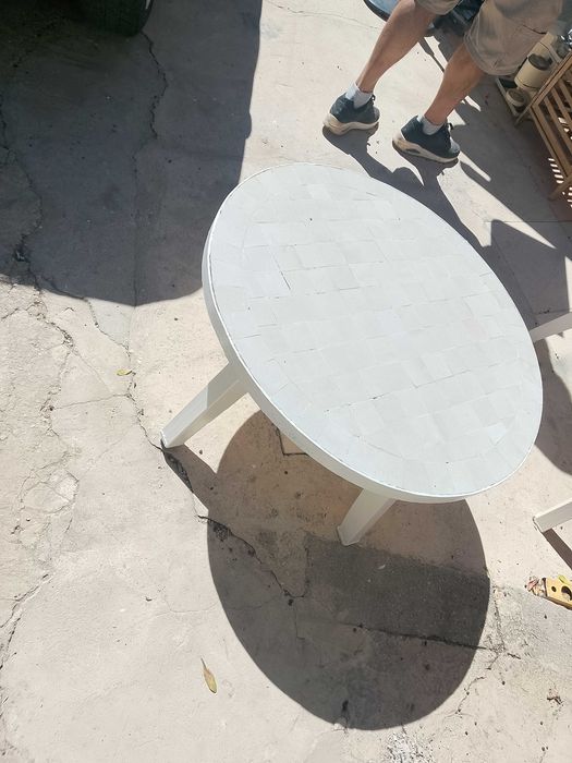 urgente 2 bonitas mesas Jardim em ferro e cimento