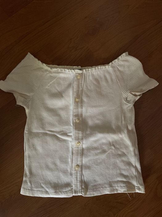 Jasno żółta bluza t-shirt dziewczęcy 146 - 152 cm w stanie bdr