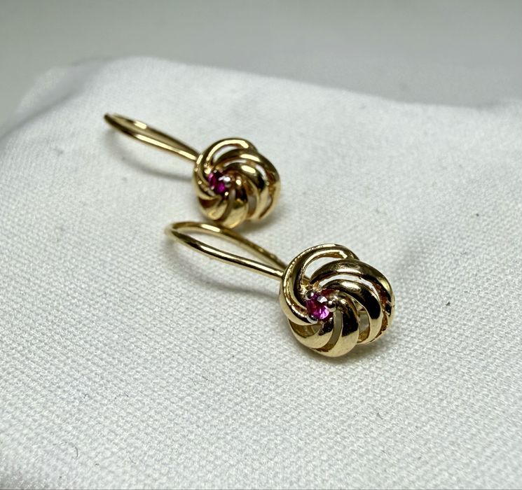 złote kolczyki 1,24gr, pr.585 SPOKO LOMBARD Kalisz skup złota