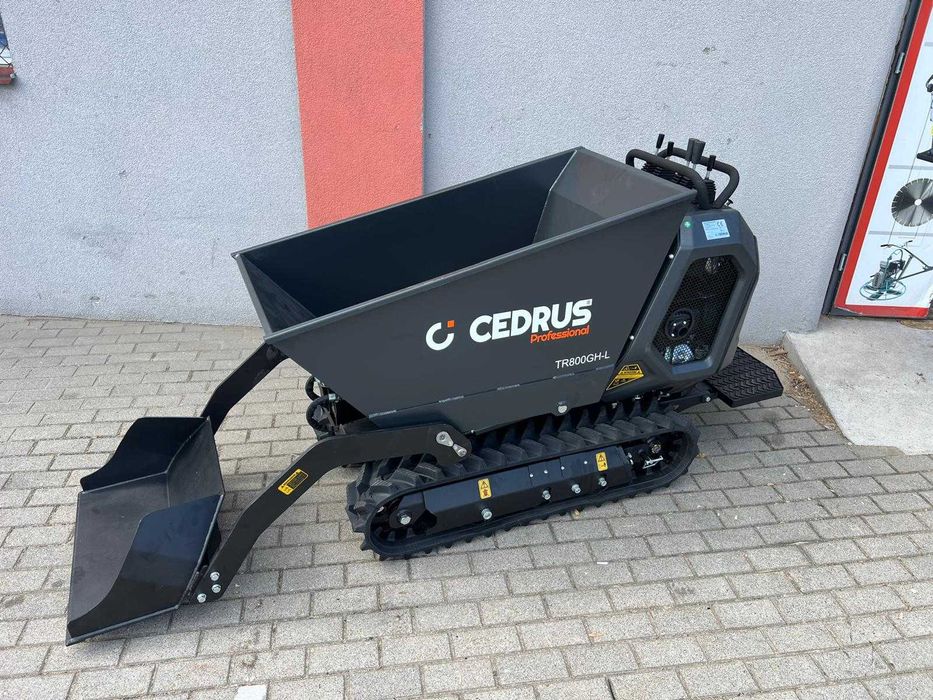 Transporter Spalinowy Cedrus Gąsienicowy z Ładowaczem TR800GH-L Łyżka Ładowacz Wysyp i Napęd Hydrauliczny Gąsienicy Samozaładowcze Wozidło