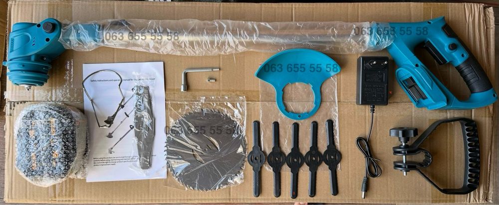 Аккумуляторная газонокосилка (триммер, мотокоса) для скашивания травы